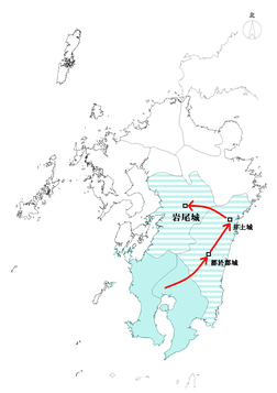 島津・肥後侵攻経路
